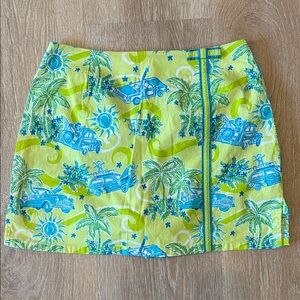 Lilly Pulitzer Vintage Early 2000’s Green and Blue Patterned Mini Skort